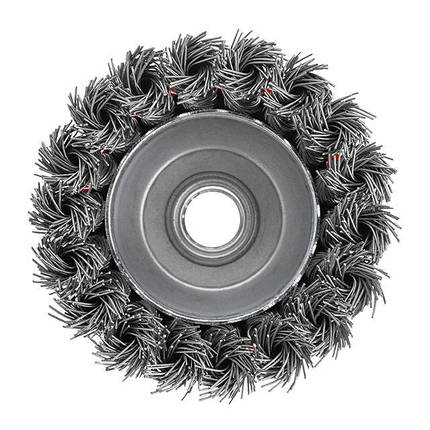 Щітка чашкова 75 мм, для КШМ, М14 (пучки крученого дроту) INTERTOOL BT-2075, фото 4