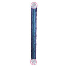 Фалоїмітатор подвійний Strap-On-Me DOUBLE DONG REALISTIC DILDO — SNAKY METALLIC COLOR