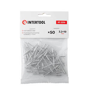Заклепка алюмінієва 3.2 x 10.0 мм, уп. 50 шт. INTERTOOL RT-3210