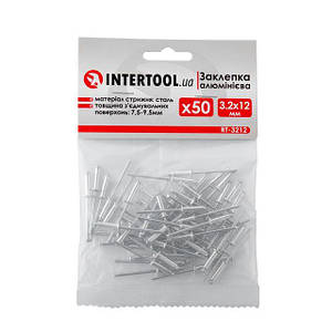 Заклепка алюмінієва 3.2*12.0 мм, 50 од. INTERTOOL RT-3212