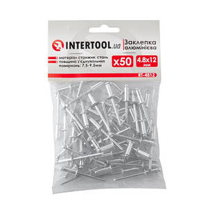 Заклепка алюмінієва 4.8*12.0 мм, 50 од. INTERTOOL RT-4812