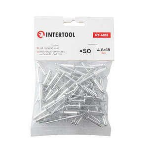 Заклепка алюмінієва 4.8*18.0 мм, 50 од. INTERTOOL RT-4818