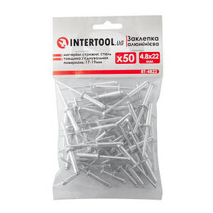 Заклепка алюмінієва 4.8*22.0 мм, 50 од. INTERTOOL RT-4822
