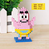 Міні Конструктор морська зірка Патрік на 190 деталей (7.5х7.5) Спанч Боб квадратні штани., фото 3