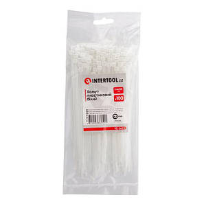Хомут пластиковий 3,6*150 мм, білий, 100 од. INTERTOOL TC-3615