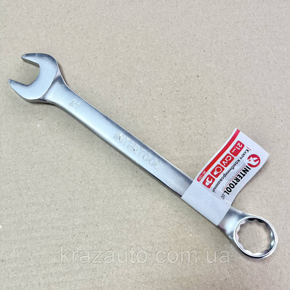 Ключ комбінований 21 мм Cr-V INTERTOOL HT-1221, фото 1
