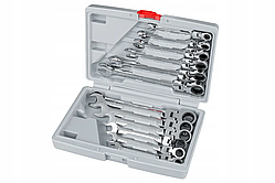 Набір ключів ріжково-накидних із тріскачкою 8-19 мм LEX 12 шт.