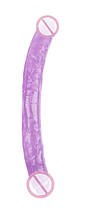 Фалоімітатор двосторонній фіолетовий Chisa Hi-Rubber 46 см *4,7 см