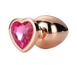 Dt21790 анальна пробка з серцем GLEAMING LOVE ROSE GOLD PLUG MEDIUM