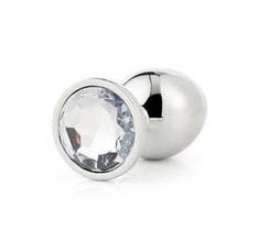 Dt21785 анальна пробка з каменем GLEAMING LOVE SILVER PLUG SMALL