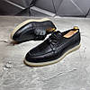 Чоловічі шкіряні туфлі демісезонні чорні (натуральна шкіра) весна осінь для чоловіків на весну осінь, розмір 40 41 42 43 44 45, фото 2