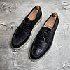 Чоловічі шкіряні туфлі демісезонні чорні (натуральна шкіра) весна осінь для чоловіків на весну осінь, розмір 40 41 42 43 44 45, фото 4
