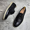 Чоловічі шкіряні туфлі демісезонні чорні (натуральна шкіра) весна осінь для чоловіків на весну осінь, розмір 40 41 42 43 44 45, фото 3