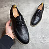 Чоловічі шкіряні туфлі демісезонні чорні (натуральна шкіра) весна осінь для чоловіків на весну осінь, розмір 40 41 42 43 44 45, фото 5