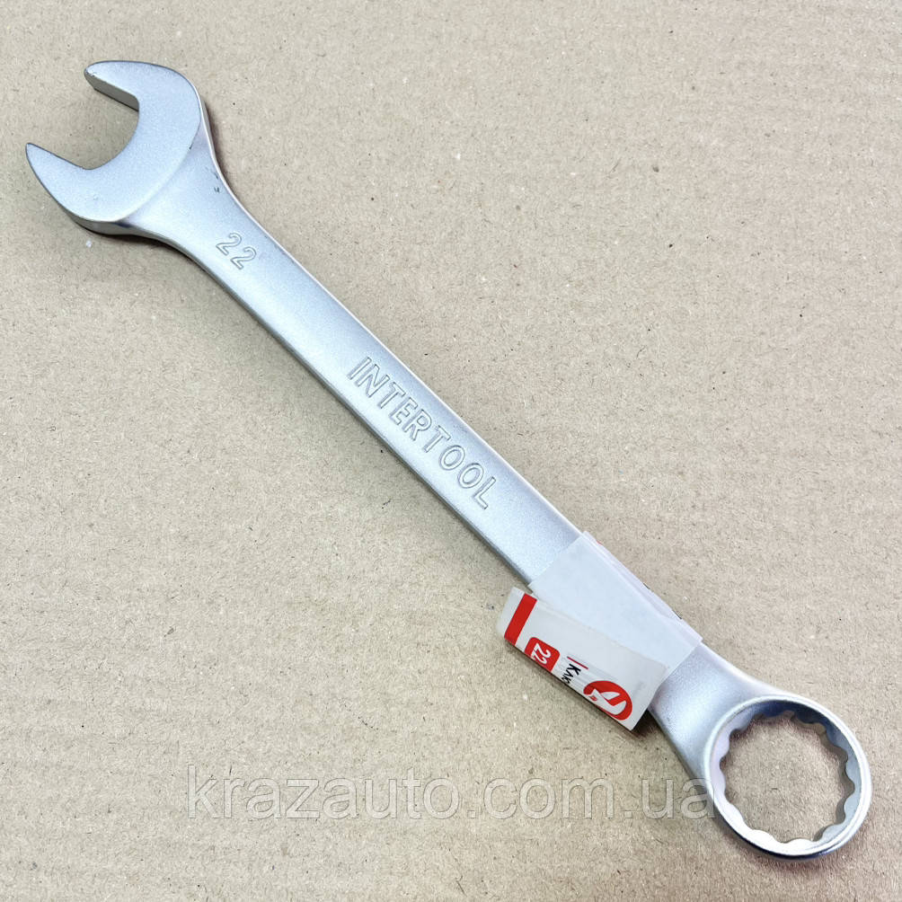 Ключ комбінований 22 мм Cr-V INTERTOOL HT-1222, фото 1
