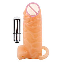 Насадка на член, що збільшує Chisa Superme Vibrating Warrior Sleeve реалістична, з віброкулею