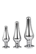 DT21874 набір анальних пробок конічної форми Dream Toys GLEAMING LOVE PLEASURE SET SILVER
