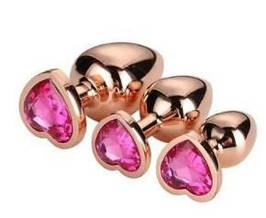 Dt21792 набір анальних пробок GLEAMING LOVE ROSE GOLD PLUG SET