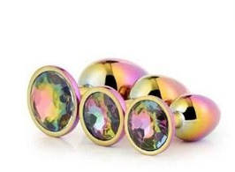 Набір райдужних анальних пробок GLEAMING LOVE MULTICOLOUR PLUG SET