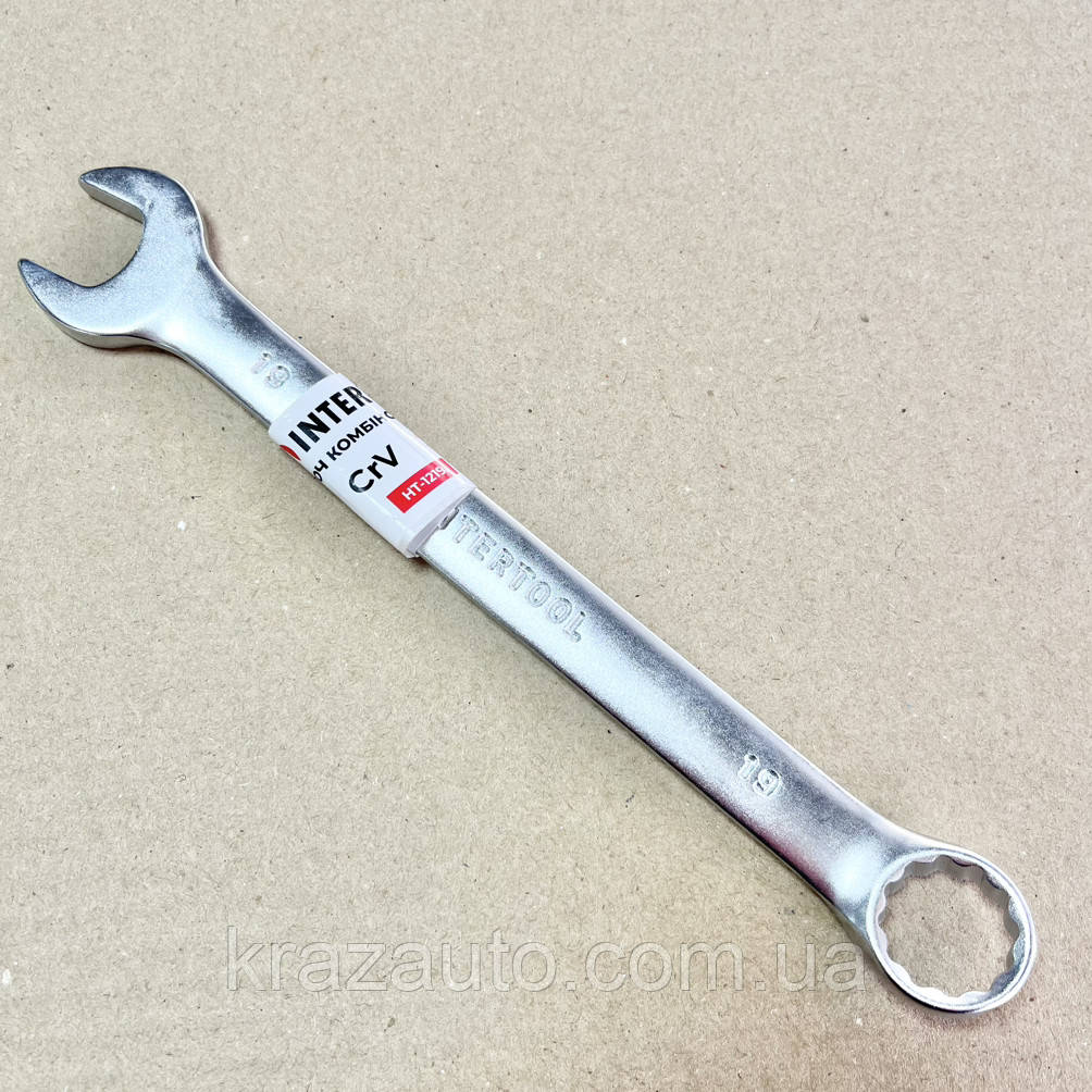 Ключ комбінований 19 мм Cr-V INTERTOOL HT-1219, фото 1