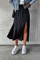 Женская легкая юбка свободного кроя с разрезами американский креп 42-44, 46-48, 50-52
