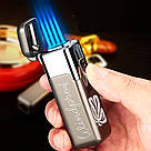 Запальничка турбо 4 форсунка "клевер удачі" у подарунковому пакованні LG-589U2, фото 2