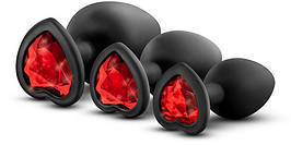 Набір анальних пробок LUXE BLING PLUGS TRAINING KIT RED GEMS