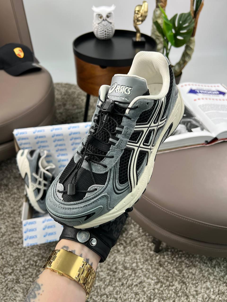 Чоловічі кросівки замшеві текстиль ASICS Gel-Kahana TR V4 Grey Black White, кеди Асікс сірі. Чоловіче взуття