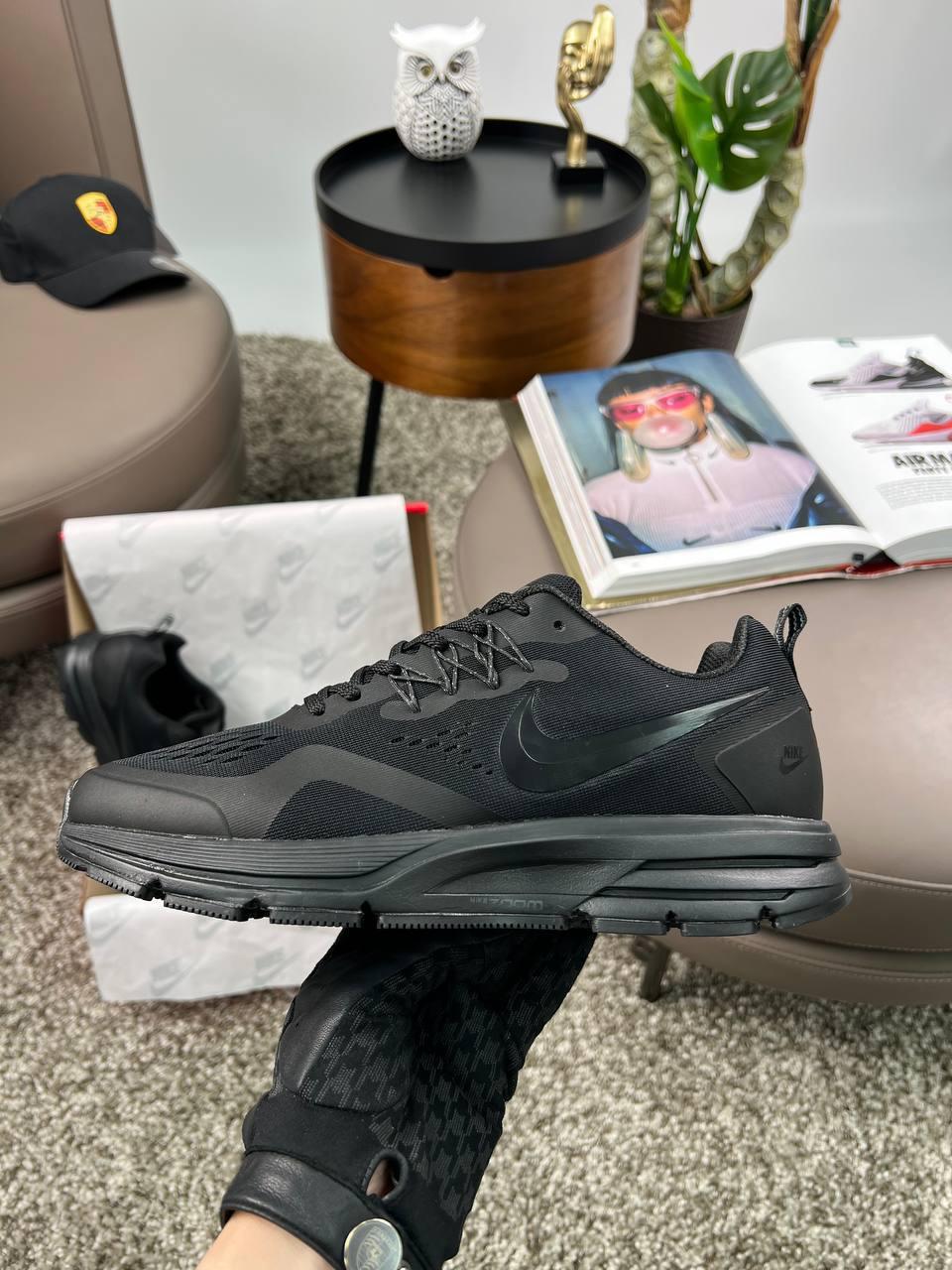 Чоловічі кросівки Nike Zoom Structure 17x All Black, кеди Найк текстильні нейлон чорні. Чоловіче взуття