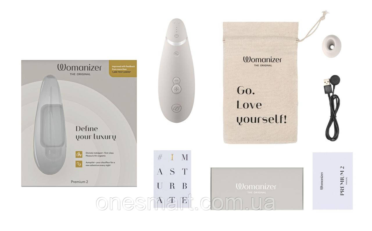 Вакуумний клиторальний стимулятор Womanizer Premium 2 для жінок з функцією Autopilot і Smart Silence, фото 1