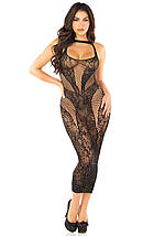 Сукня Leg Avenue Rhinestone Lace and Net Bodycon Dress One Size, Black, фото 2