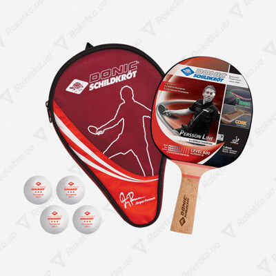 Ракетка для настільного тенісу Donic Persson 600 Gift set, коркова ручка, фото 1
