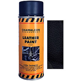 Фарба спрей для шкіри чорна напівматова Chamaleon Black Semi Gloss Leather Paint Spray 400мл