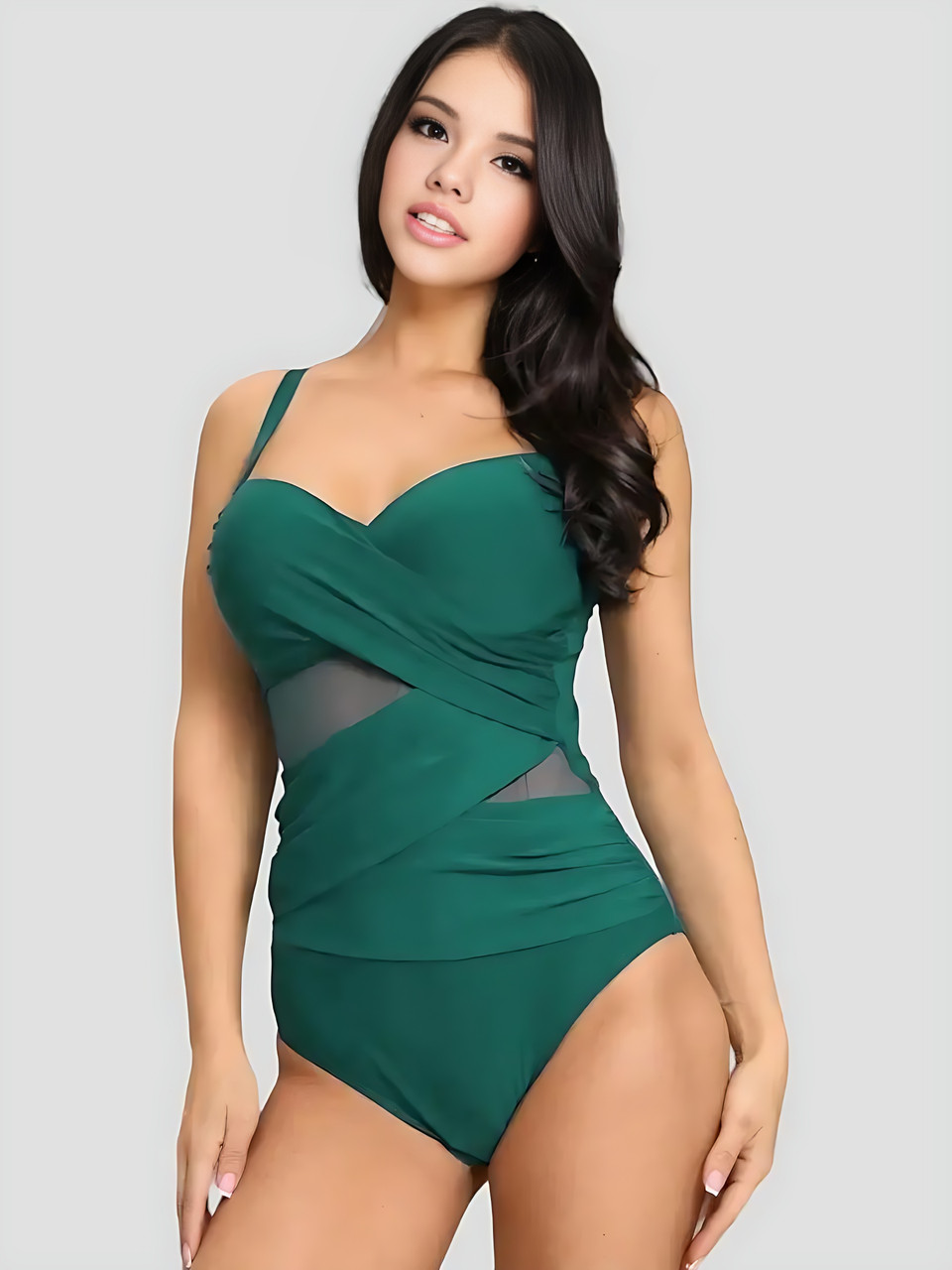 ОПТКупальник слитный 3522 Валерия бутылочный (В НАЛИЧИИ ТОЛЬКО 46 48 50 52 УКР р-ры)