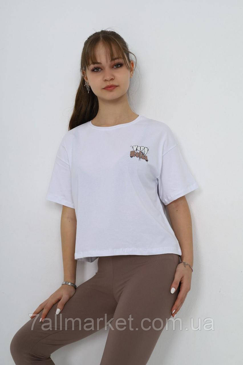 Футболка підліткова з принтом на дівчинку 8-14 років (7 л) "PONI KIDS" купити недорого від прямого, фото 1