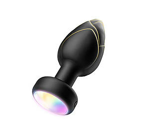 Вібропробка з лед світлом на пульті дистанційного керування 7 режимів підсвітки та 10  вібрації чорна 9*3,5 см