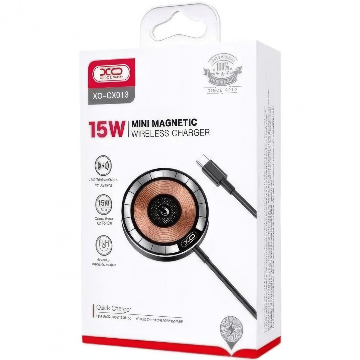Бездротова зарядка XO CX013 Magnetic 15W, Коричневий, безконтактна зарядка - беспроводная зарядка