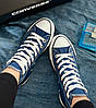 Жіночі кеди Converse All Star Blue High Конверс високі на платформі синього кольору текстиль демісезон, фото 9