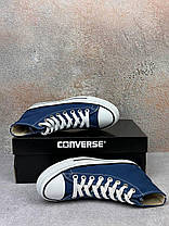 Жіночі кеди Converse All Star Blue High Конверс високі на платформі синього кольору текстиль демісезон, фото 4