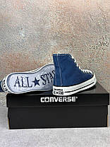Жіночі кеди Converse All Star Blue High Конверс високі на платформі синього кольору текстиль демісезон, фото 5