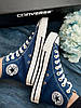 Жіночі кеди Converse All Star Blue High Конверс високі на платформі синього кольору текстиль демісезон, фото 10