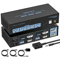HDMI Displayport KVM 2 монітори 2 комп'ютери 4K/60Hz (vp-sw272)