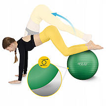 М'яч для фітнесу (фітбол) 4FIZJO 55 см Anti-Burst Green (P-5907739316264), фото 3