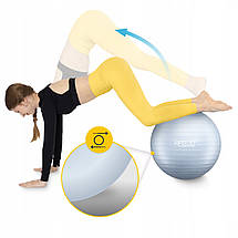 М'яч для фітнесу (фітбол) 4FIZJO 65 см Anti-Burst Grey (P-5905973404785), фото 5
