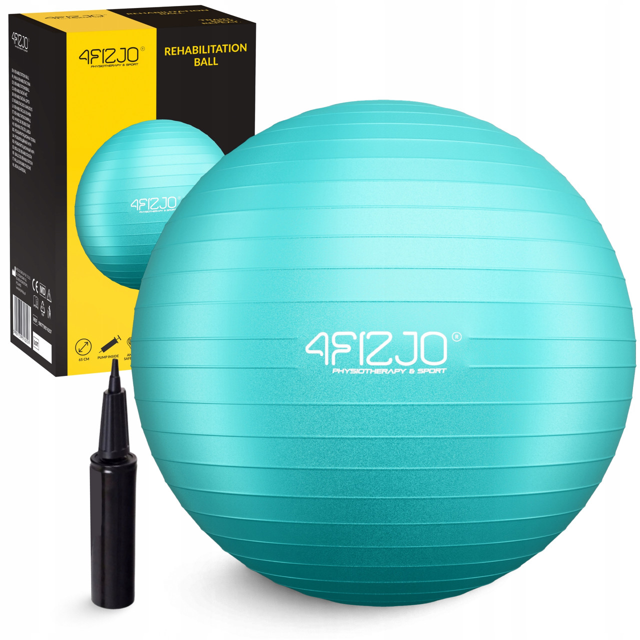 М'яч для фітнесу (фітбол) 4FIZJO 65 см Anti-Burst Mint (P-5905973404761)