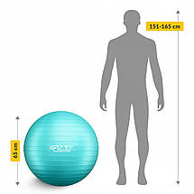 М'яч для фітнесу (фітбол) 4FIZJO 65 см Anti-Burst Mint (P-5905973404761), фото 5