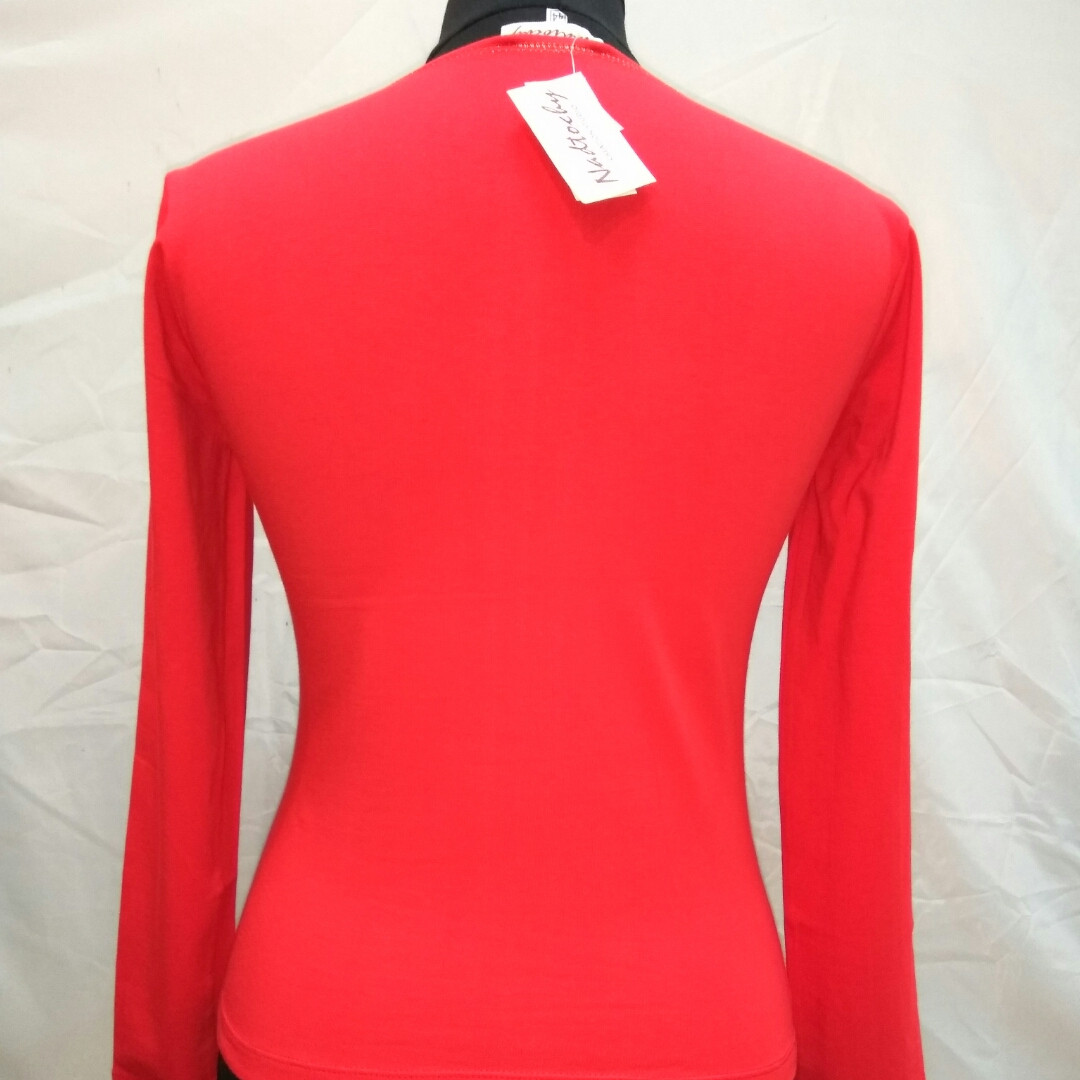 Красная футболка с длинным рукавом принт "Кот Давинчи" 44-52плотный трикотаж - фото 5 - id-p459643231