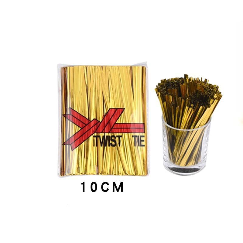 Дротові зав'язки / 10 см / Упаковка ≈ 720 шт / Золотий, фото 1