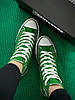 Жіночі кеди Converse All Star Green High Конверс високі на платформі зеленого кольору текстиль демісезон, фото 8