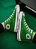 Жіночі кеди Converse All Star Green High Конверс високі на платформі зеленого кольору текстиль демісезон, фото 10